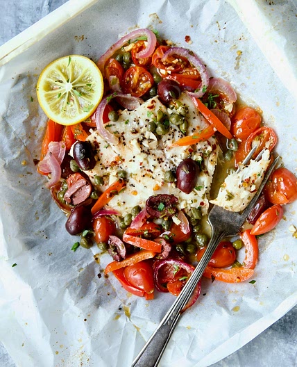 Mediterranean Fish Recipe en Papillote