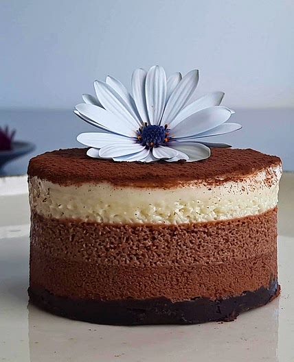 Triple Layer Vegan Chocolate Mousse Cake