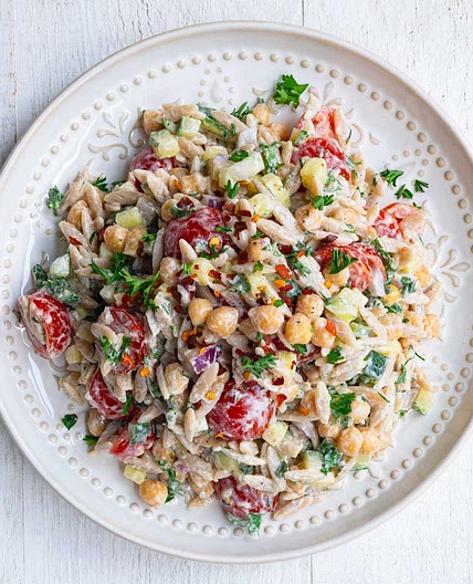 High-Protein Greek Orzo Pasta Salad