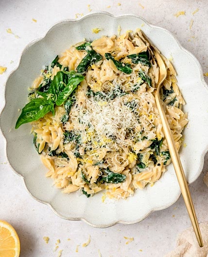 Creamy Spinach Lemon Orzo