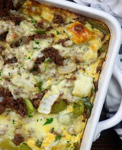 Philly Cheese Steak Casserole