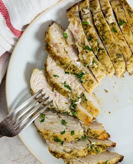 Air Fryer Pesto Chicken Breast