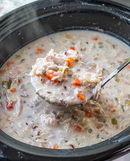 Slow Cooker Creamy Chicken Wild Rice Soup