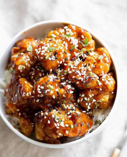 Sticky Sesame Cauliflower Recipe (Gluten free Vegan)