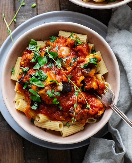 Roasted Eggplant Pasta