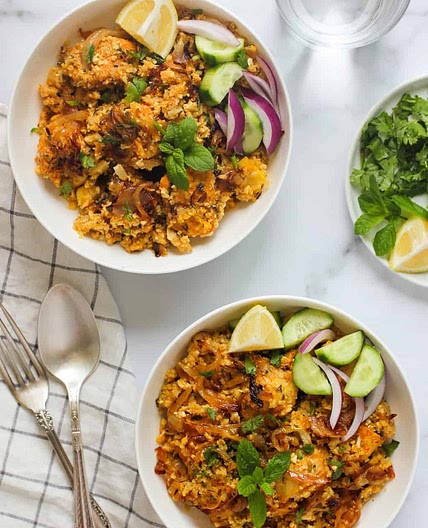 Low Carb Chicken Biryani with Cauliflower Rice
