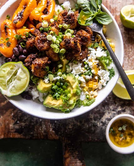 25 Minute Fajita Shrimp Rice Bowls: