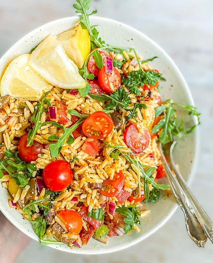 Mediterranean Orzo Pesto Salad