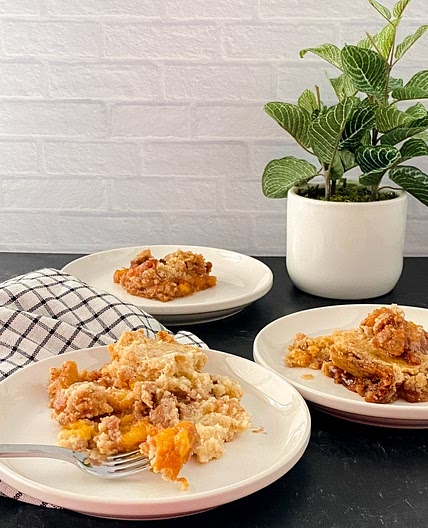 Gluten Free Cake Mix Peach Cobbler