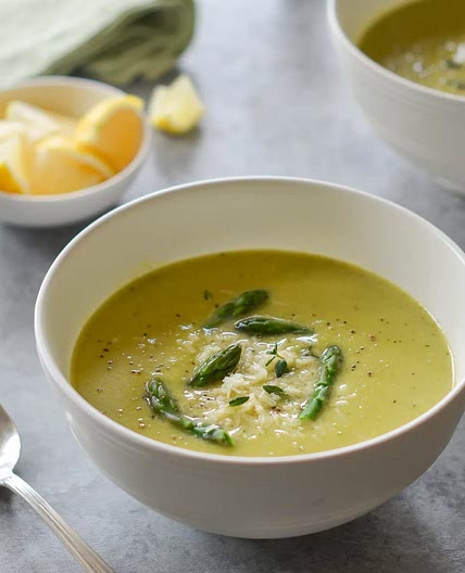 Asparagus Soup with Lemon and Parmesan