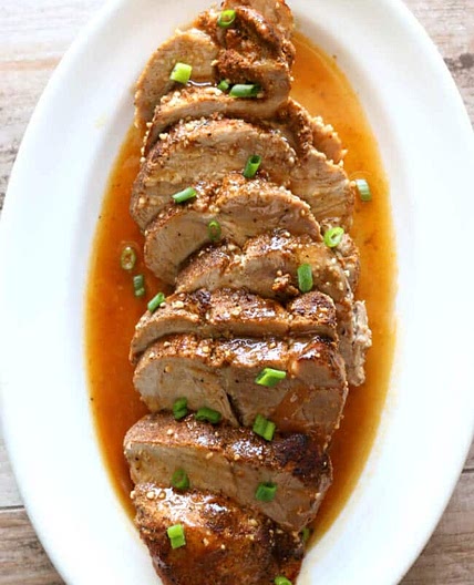 Instant Pot Pork Loin with Honey Butter Garlic Sauce