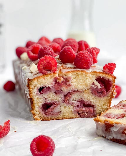 Raspberry White Chocolate Loaf Cake