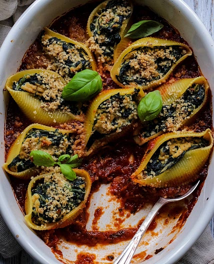5 Ingredient Stuffed Shells with Spinach and Ricotta