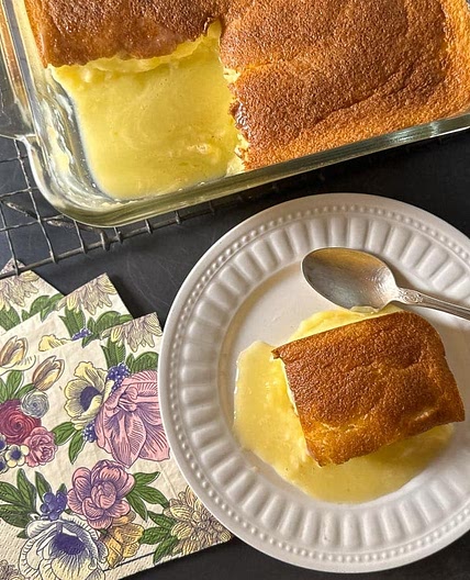 Low FODMAP Lemon Pudding Cake