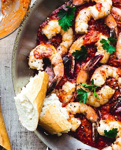 Shrimp in Romesco Sauce