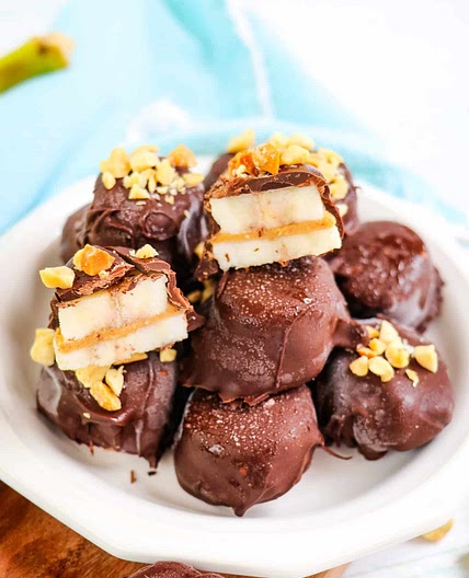Chocolate Covered Banana Bites