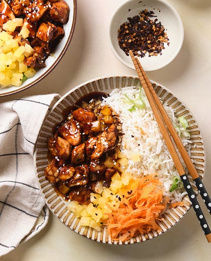 Chicken Teriyaki Pineapple Bowl