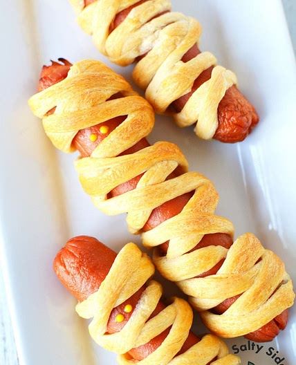 Mummy Hot Dogs with Crescent Rolls