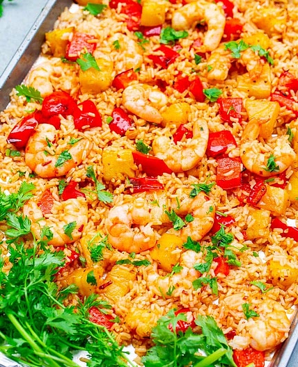 Sheet Pan Pineapple Hawaiian Shrimp