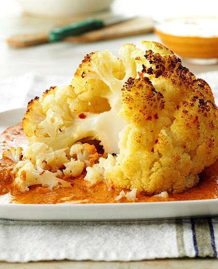 Cauliflower with Roasted Almond & Pepper Dip