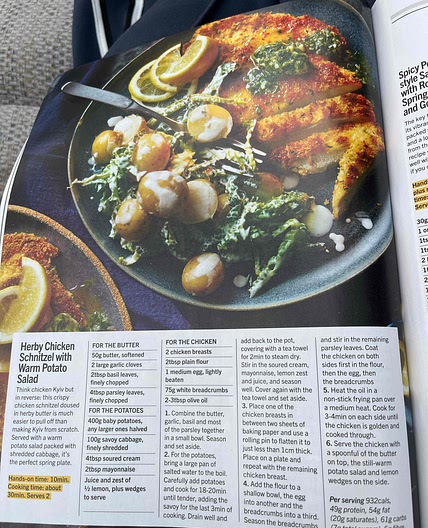 Herbie chicken schnitzel with warm potato salad