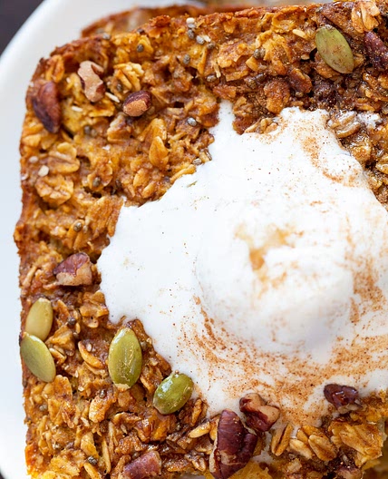 Vegan Pumpkin Baked Oatmeal
