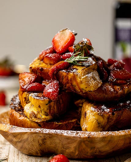 Balsamic Strawberry Brioche French Toast