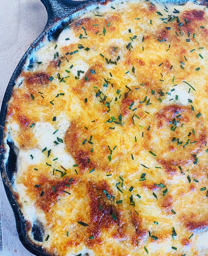 Philly Cheesesteak Scalloped Potatoes