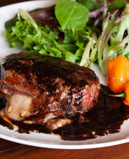 Marinated and Stuffed Filet Mignons with Merlot Habanero Sauce