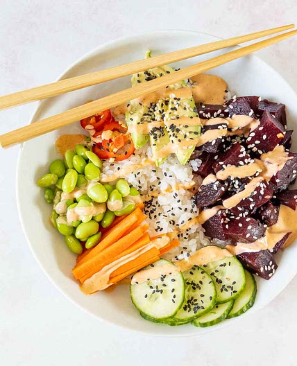 Vegan Poke Bowl with Beets