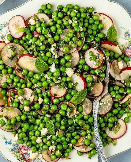 Spring Peas with Radish and Mint