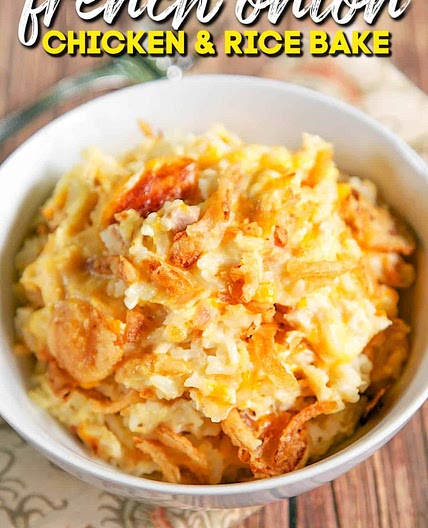 French Onion Chicken and Rice Bake