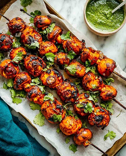 Tandoori Mushroom Skewers
