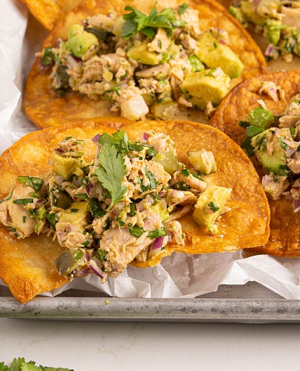 Easy Canned Tuna Tostadas (No Mayo!)