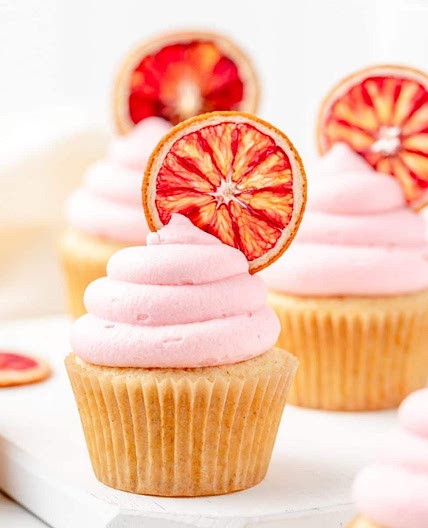 Blood Orange Cardamom Cupcakes