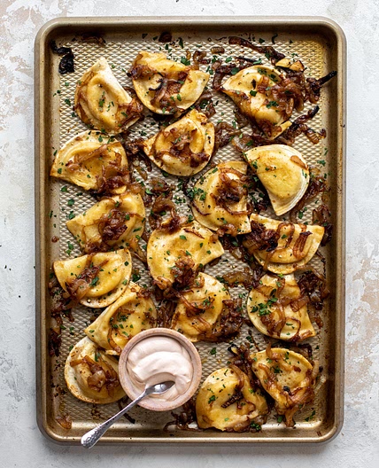 Sheet Pan Pierogies