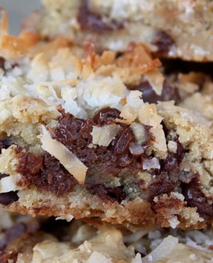 Dark Chocolate Coconut Blondies