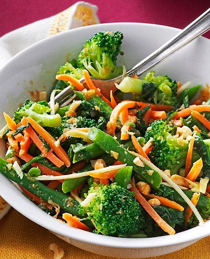 Ginger-Sesame Steamed Vegetable Salad