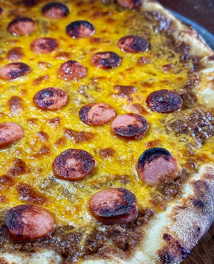 Chili Cheese Dog Outdoor Pizza
