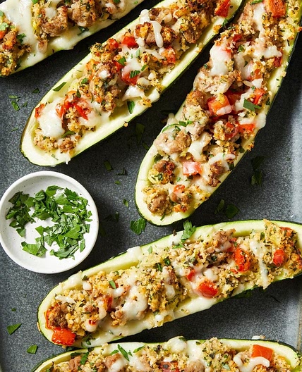 Italian Sausage-Stuffed Zucchini