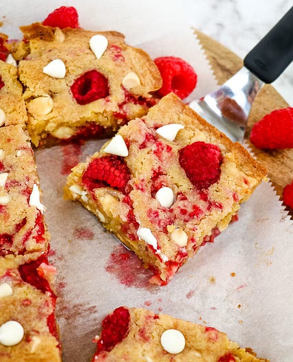 White Chocolate and Raspberry Blondies