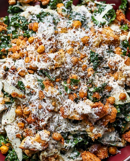 Cacio e Pepe Kale and Fennel Caesar