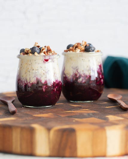 Blueberry Muffins Overnight Oats Vegan
