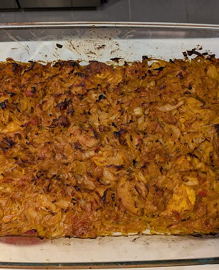 Bulgarian cabbage bake with chicken