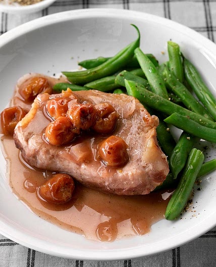 Sweet Onion & Cherry Pork Chops