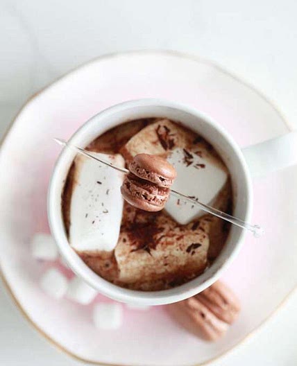 Macaron Hot Chocolate + Hot Chocolate Macarons