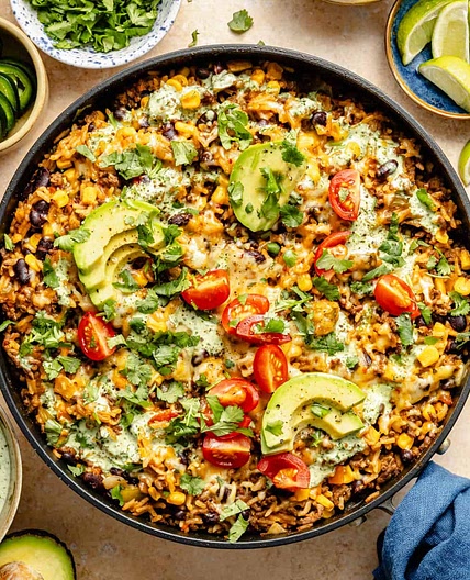 Mexican Beef and Rice Skillet