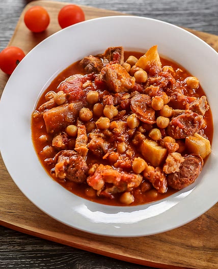 Chorizo, Pork Belly and Chickpea Casserole