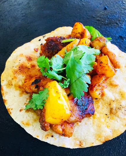 Blackstone Chorizo Chicken Pineapple Tacos