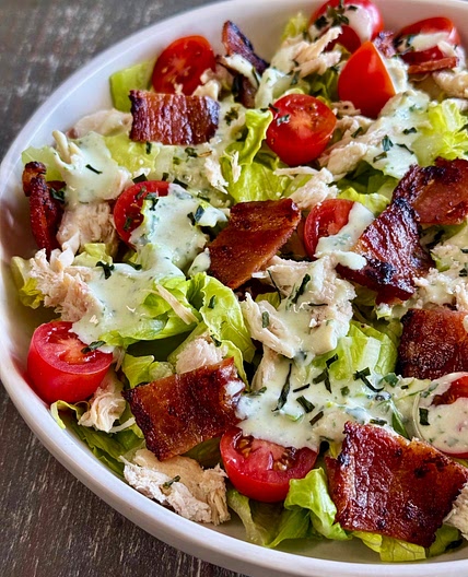 BLT Salad with Cottage Cheese Ranch